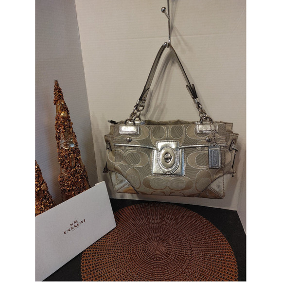 Coach Handbags - Coach Chelse Peyton Signature Metallic